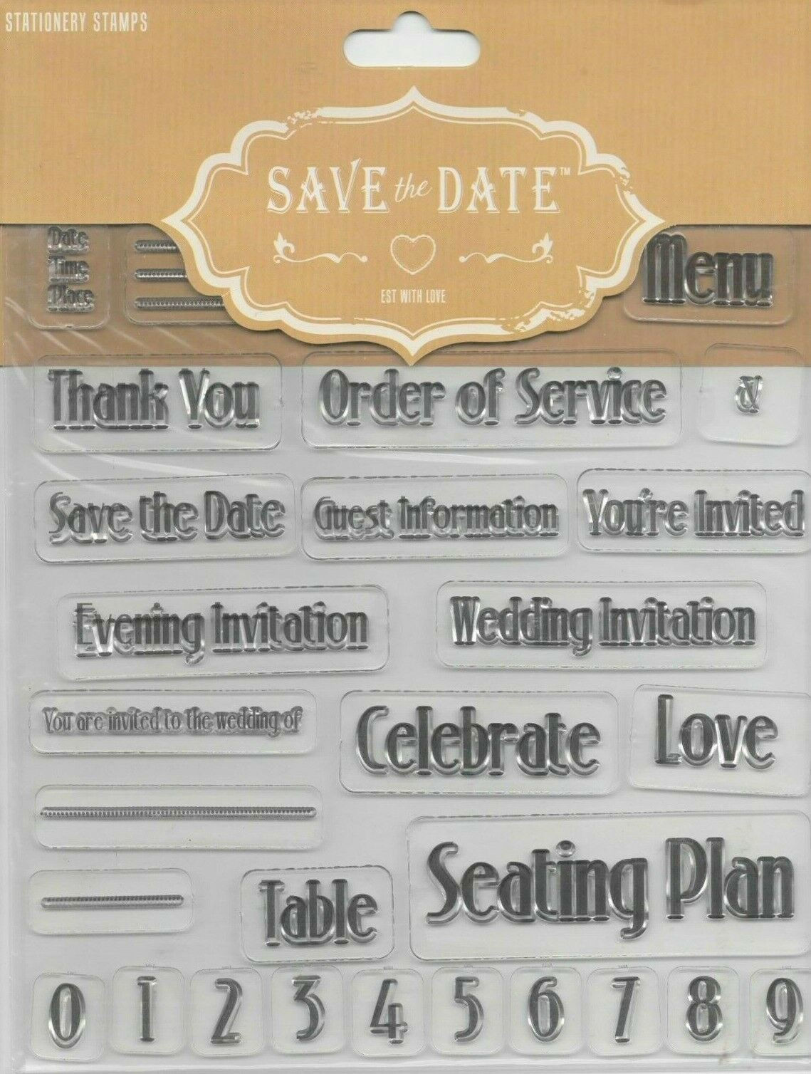 Trimcraft - Stationary Stamps - Save The Date Stamp Set