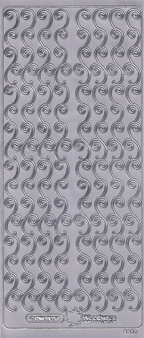 Woodware - Peel Off Sheet - Curvy Borders (Silver)