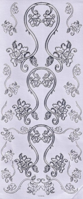 Peel Off Sheet - Flower Vines (Silver)