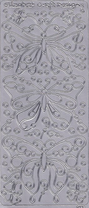 Elizabeth Craft Designs - Peel Off Sheet - Modern Butterflies (Silver)