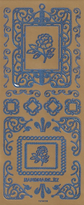 Docrafts - Anita's Peel Off Stickers (Blue On Gold)