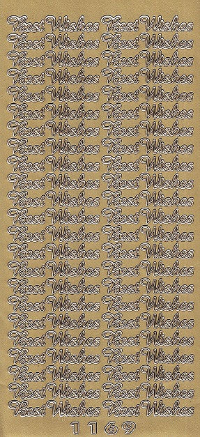 Hobbycraft - Peel Off Sticker Sheet - Best Wishes (Gold)