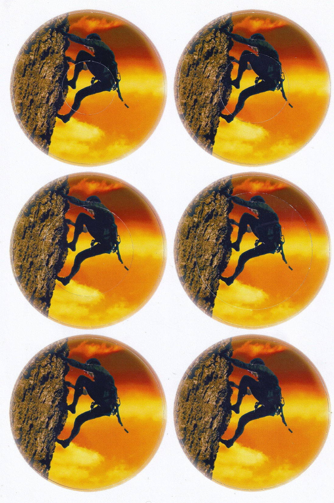 Die-Cut Circle Decoupage Sheet Rock Climbing