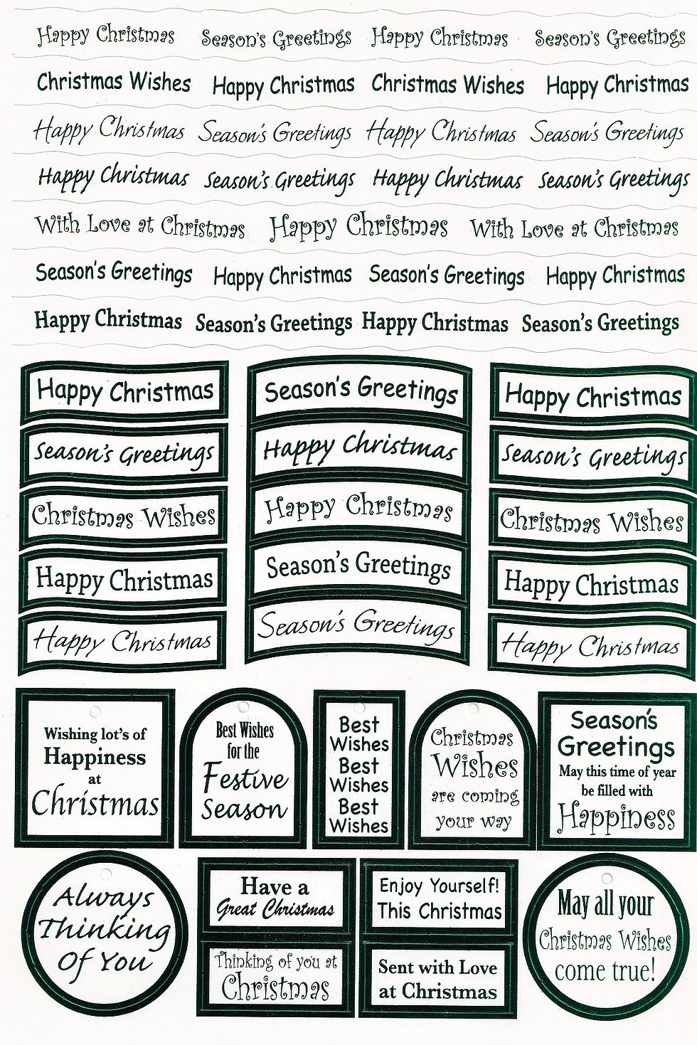 Kanban - Green Foiled Sentiment Toppers