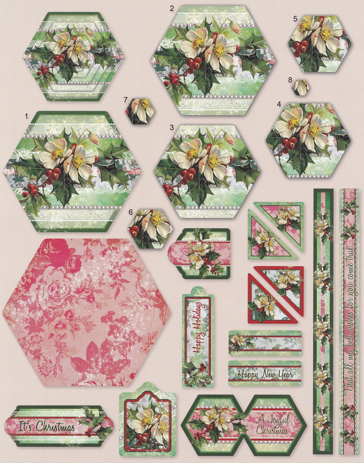 Studio Light - 3D Non-Die-Cut Christmas Decoupage Sheet