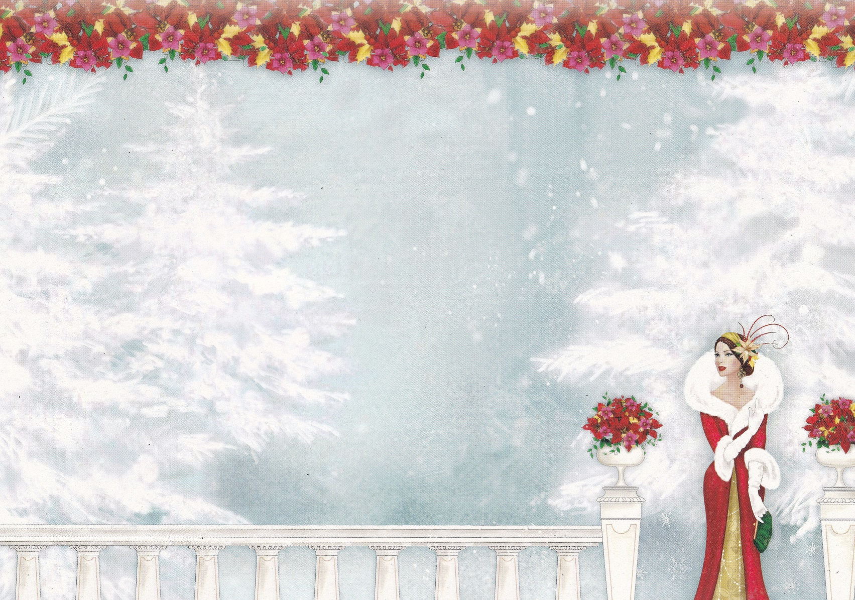 Hunkydory - Art Deco Christmas A4 Background Card