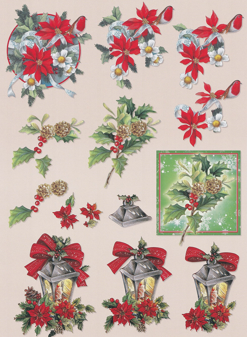 Studio Light - 3D Non-Die-Cut Christmas Decoupage Sheet