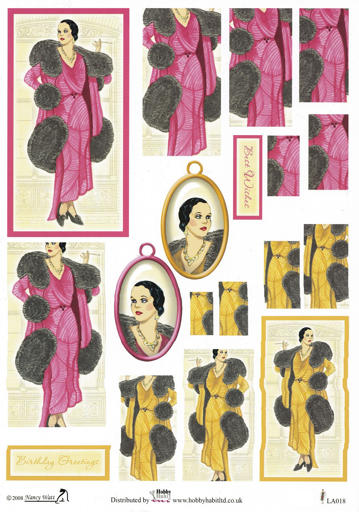 Hobby Habit Decoupage Sheet - Deco Lady