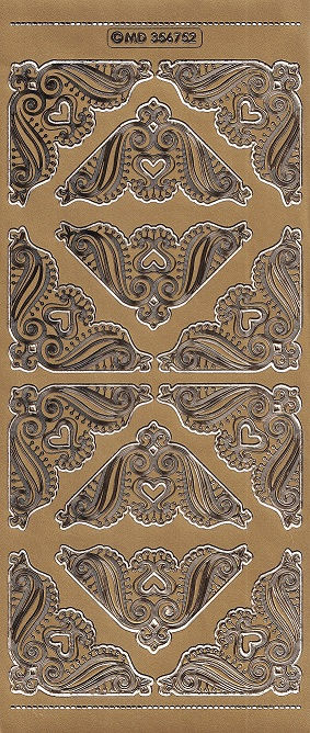 MD - Peel Off Sticker Sheet - Ornate Corners (Gold)