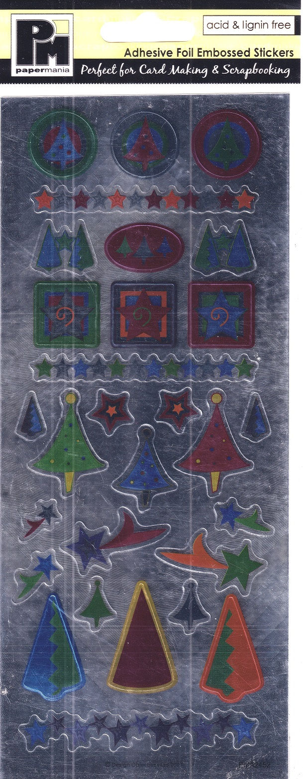 Papermania - Trees & Stars Foil Embossed Stickers