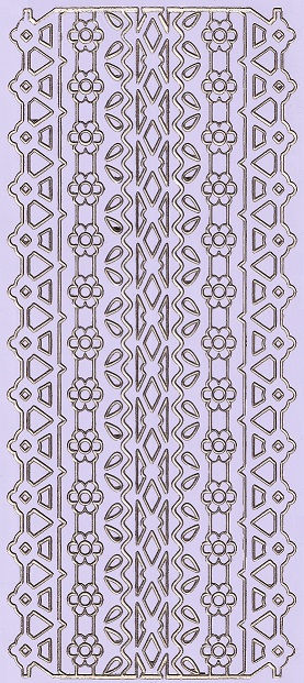 Peel Off Sheet - Borders (Gold On Lilac)