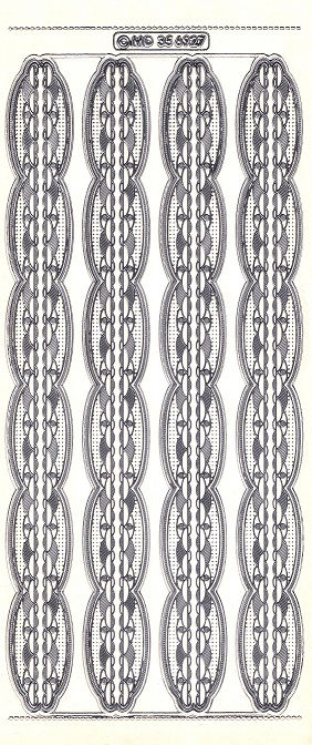 MD - Peel Off Sticker Sheet - Ornate Borders 6 (Silver On Clear)