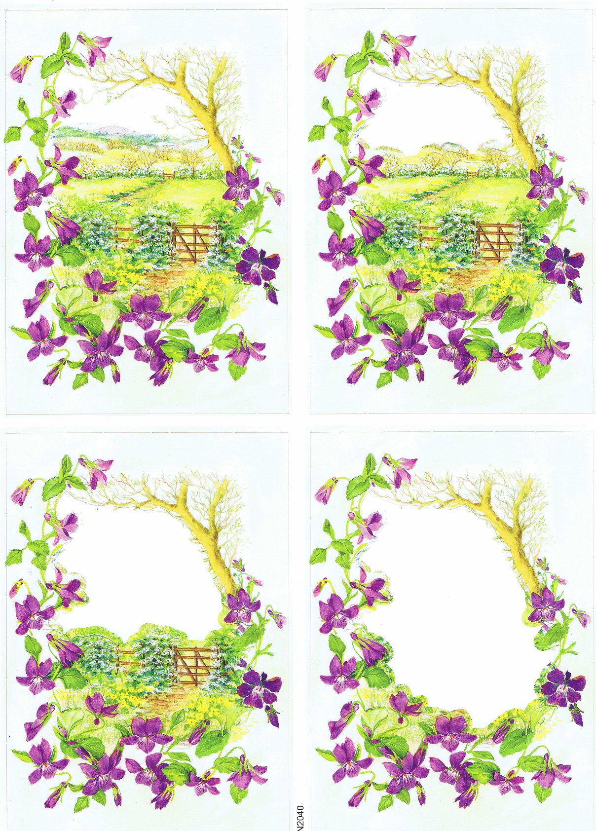 Countryside Decoupage - Bluebell Frame Decoupage Sheet