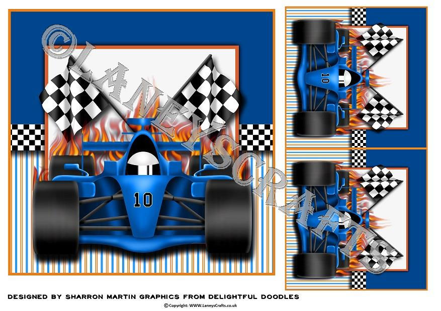 Thumbnail: Deco Designs - Blue Racing Car Mini Kit
