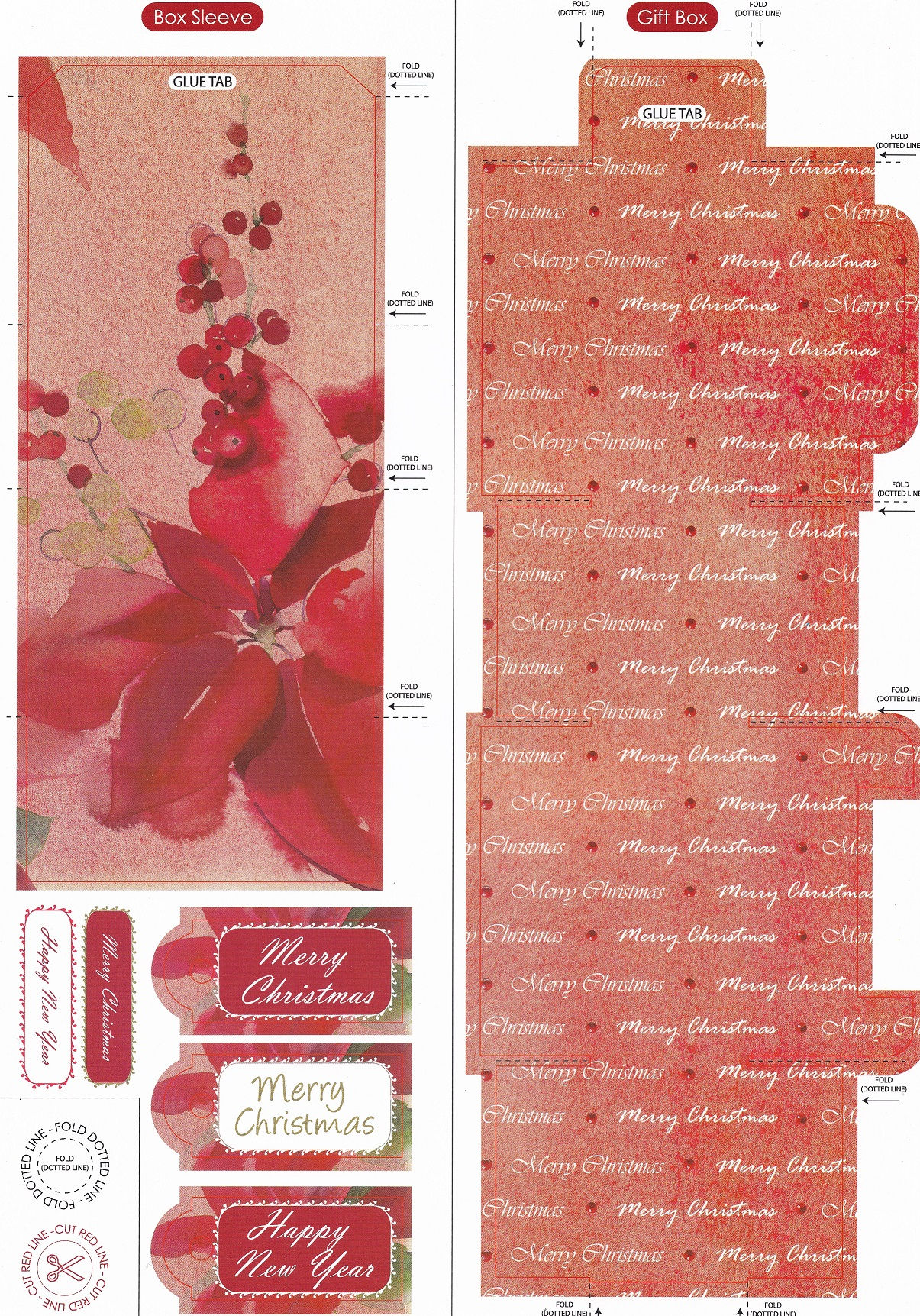 Docrafts - Henbury Lane Poinsettia Collection - Gift Box