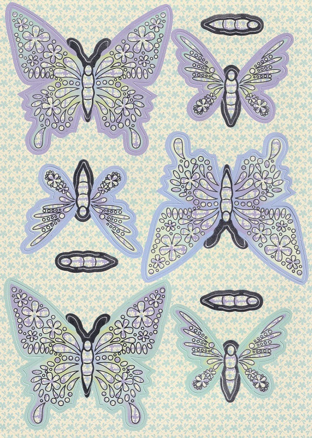Kanban - Springtime Collection - Spring Butterflies Aqua Topper Sheet
