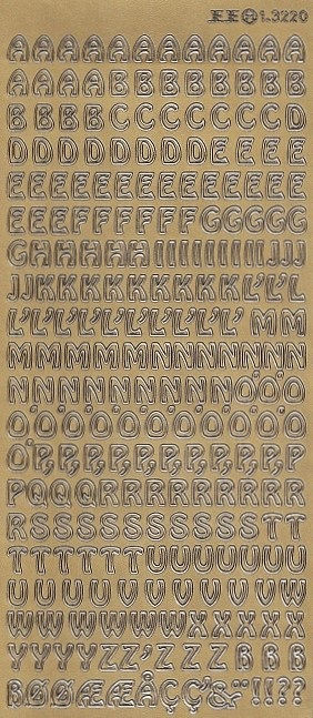 JEJE - Peel Off Sticker Sheet - Small Uppercase Alphabet (Gold)