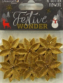 Dovecraft - Festive Wonder Glitter Flowers.
