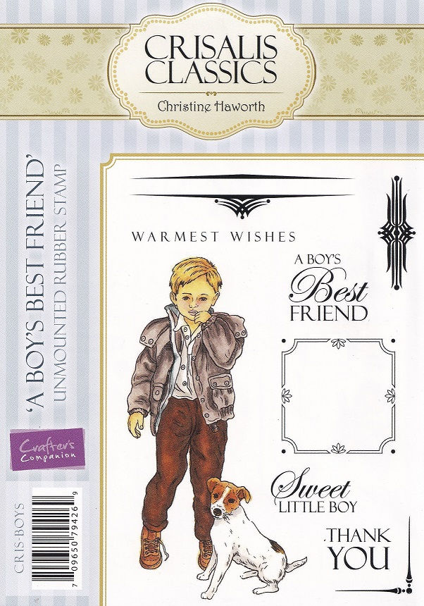 Crafters Companion - A Boy's Best Friend Rubber Stamp