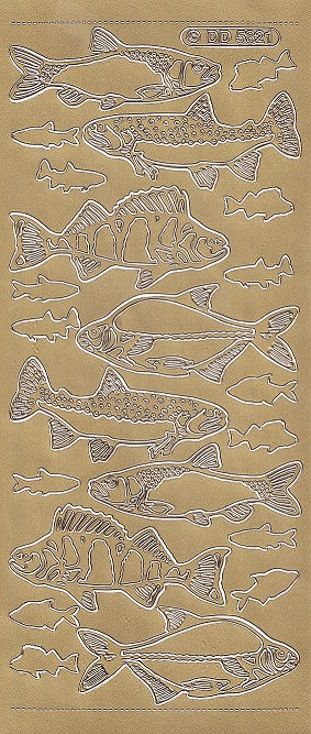 DD - Peel Off Sticker Sheet - Ornamental Fish (Gold)