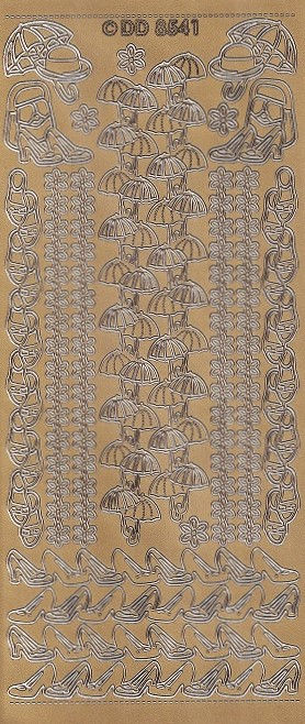 DD - Peel Off Sticker Sheet - Ladies Accessories & Borders (Gold)