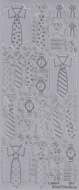 Craft Creations - Peel Off Sheet - Shirts & Ties (Silver)