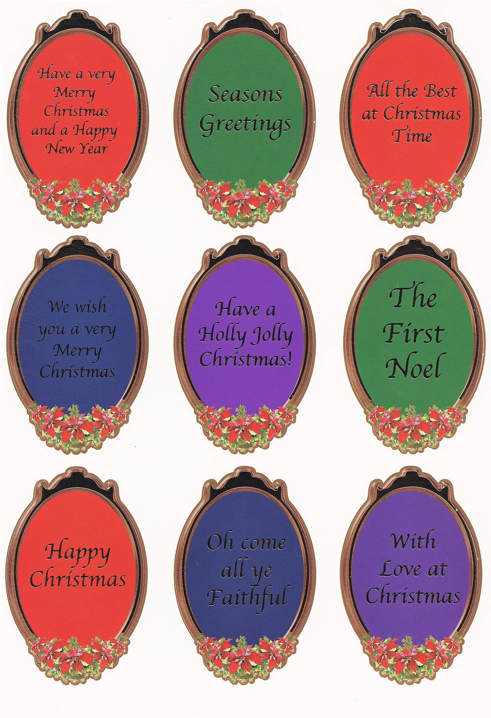 Kanban - Gold Foiled Oval Christmas Sentiment Toppers