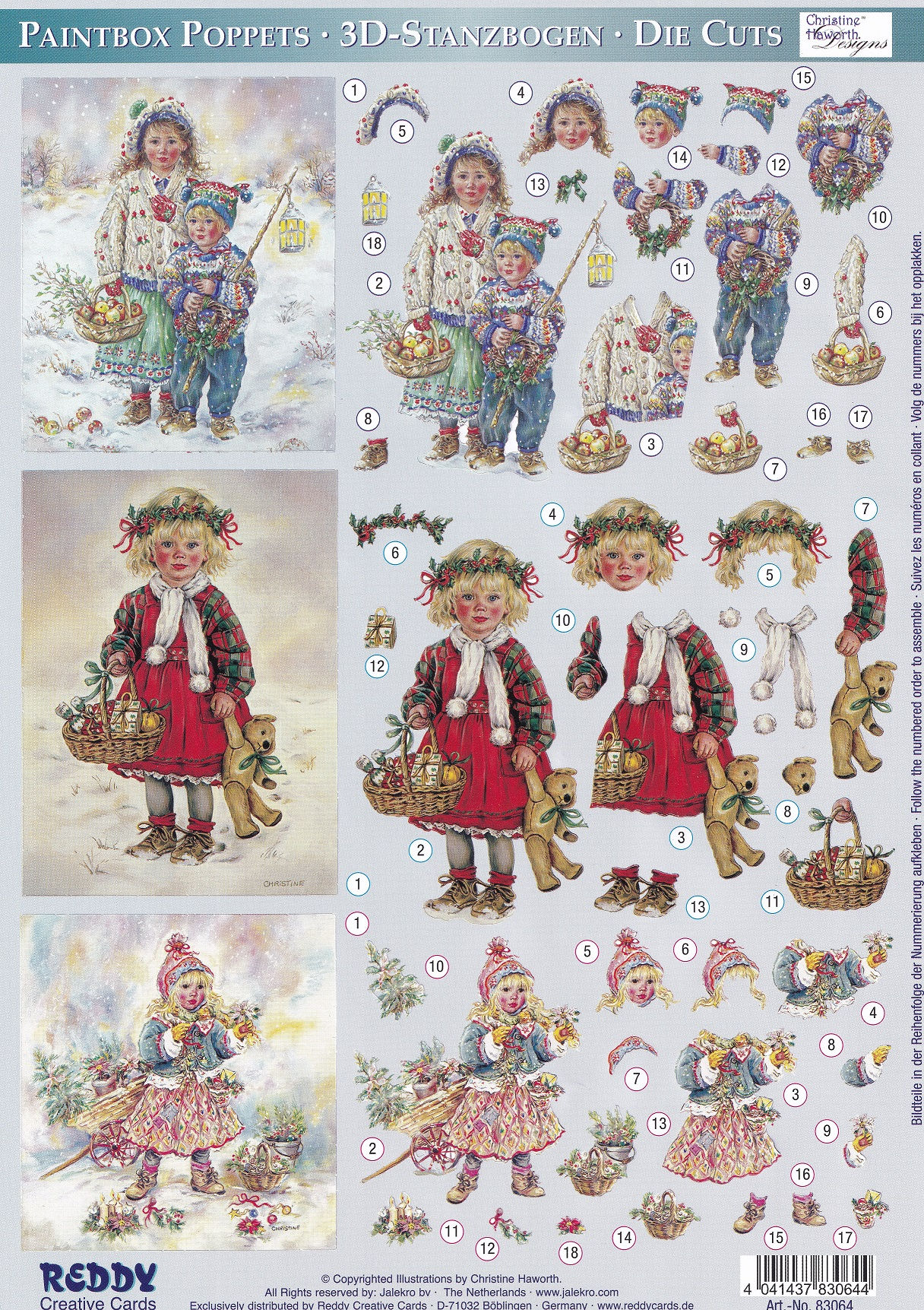 Reddy Creative Cards - Paintbox Poppets Decoupage Sheet