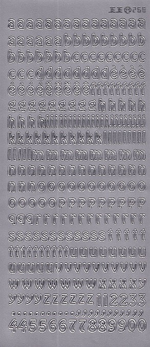Craftstyle - Silver Lower Case Alphabet Peel Offs