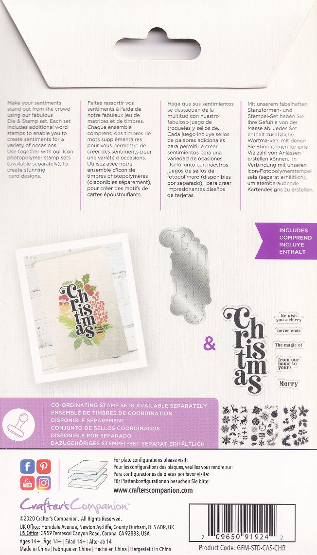 Thumbnail: Crafters Companion - Gemini - Christmas Noel Stamp & Die Set