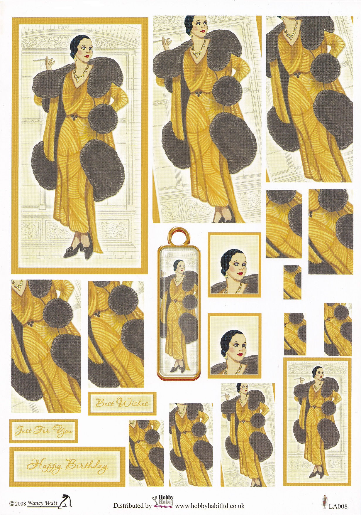 Hobby Habit Decoupage Sheet - Deco Lady.
