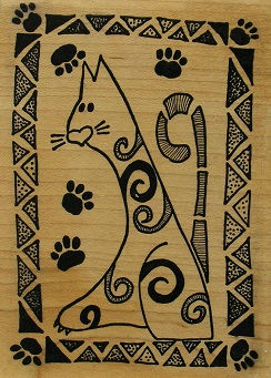 Magenta Stamps - Funny Cat Vintage Rubber Stamp