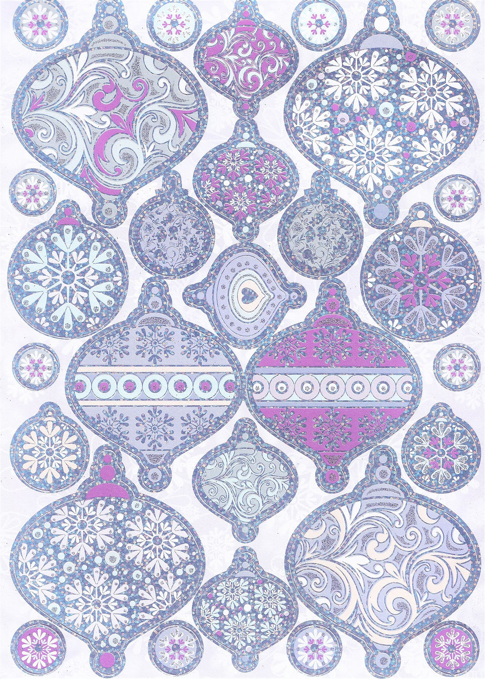 Kanban - Frosted Christmas Baubles Toppers (Lilac)