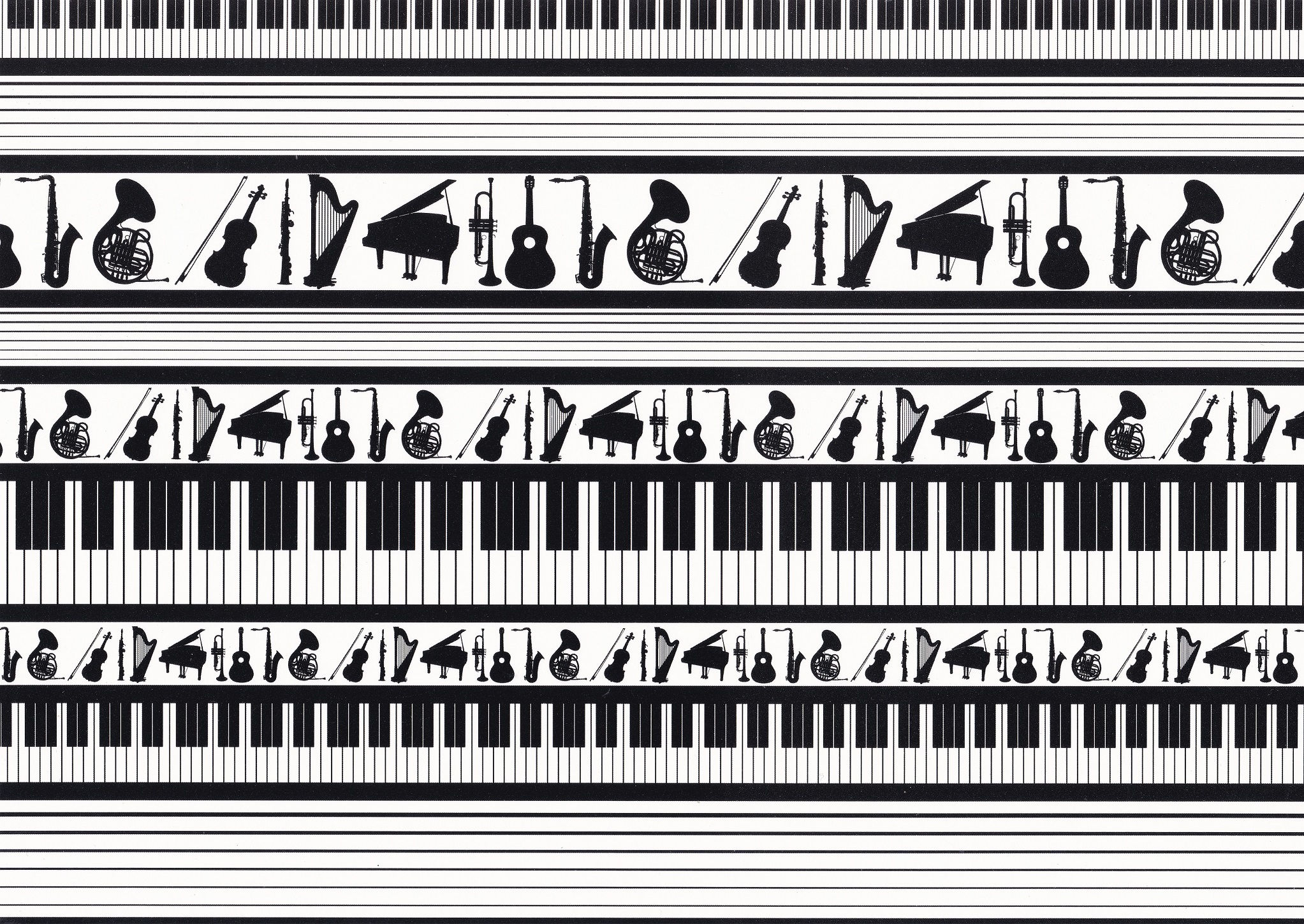 Kanban - Dancing Silhouettes Background Card Musical Instruments