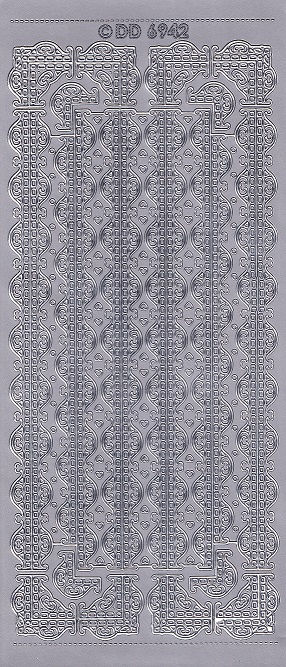 DD - Peel Off Sticker Sheet - Borders & Corners (Silver)