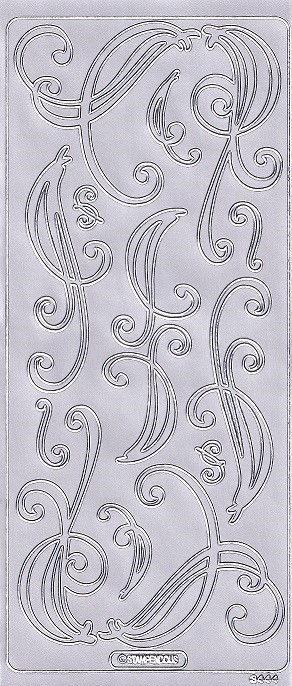 Starform - Peel Off Sticker Sheet - Decorative Swirls (Silver)