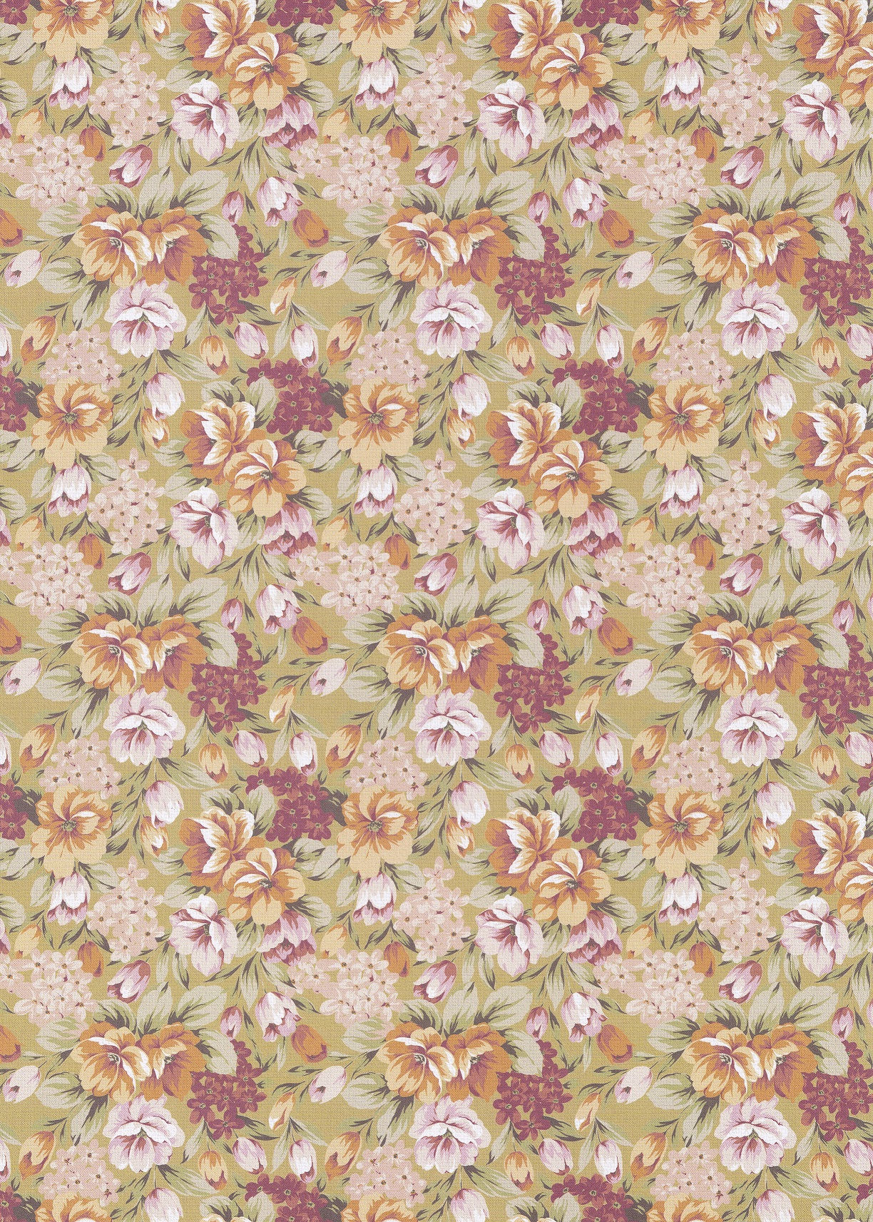 Kanban - A4 Doubled Sided Designer Card - Brown Flowers & Dots Bkg