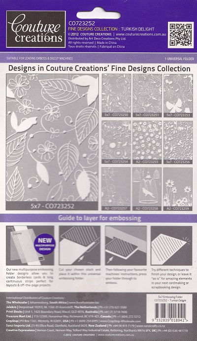 Thumbnail: Couture Creations - Turkish Delight Embossing Folder
