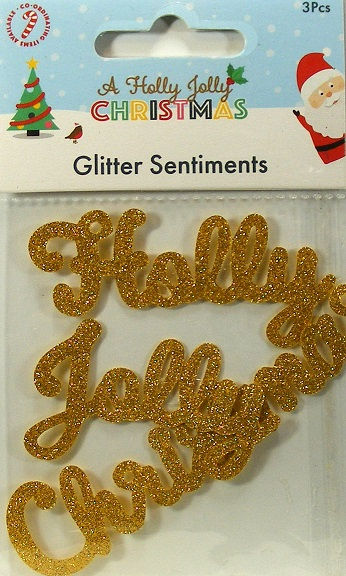 Hobbycraft - A Holly Jolly Christmas  - Glitter Sentiments