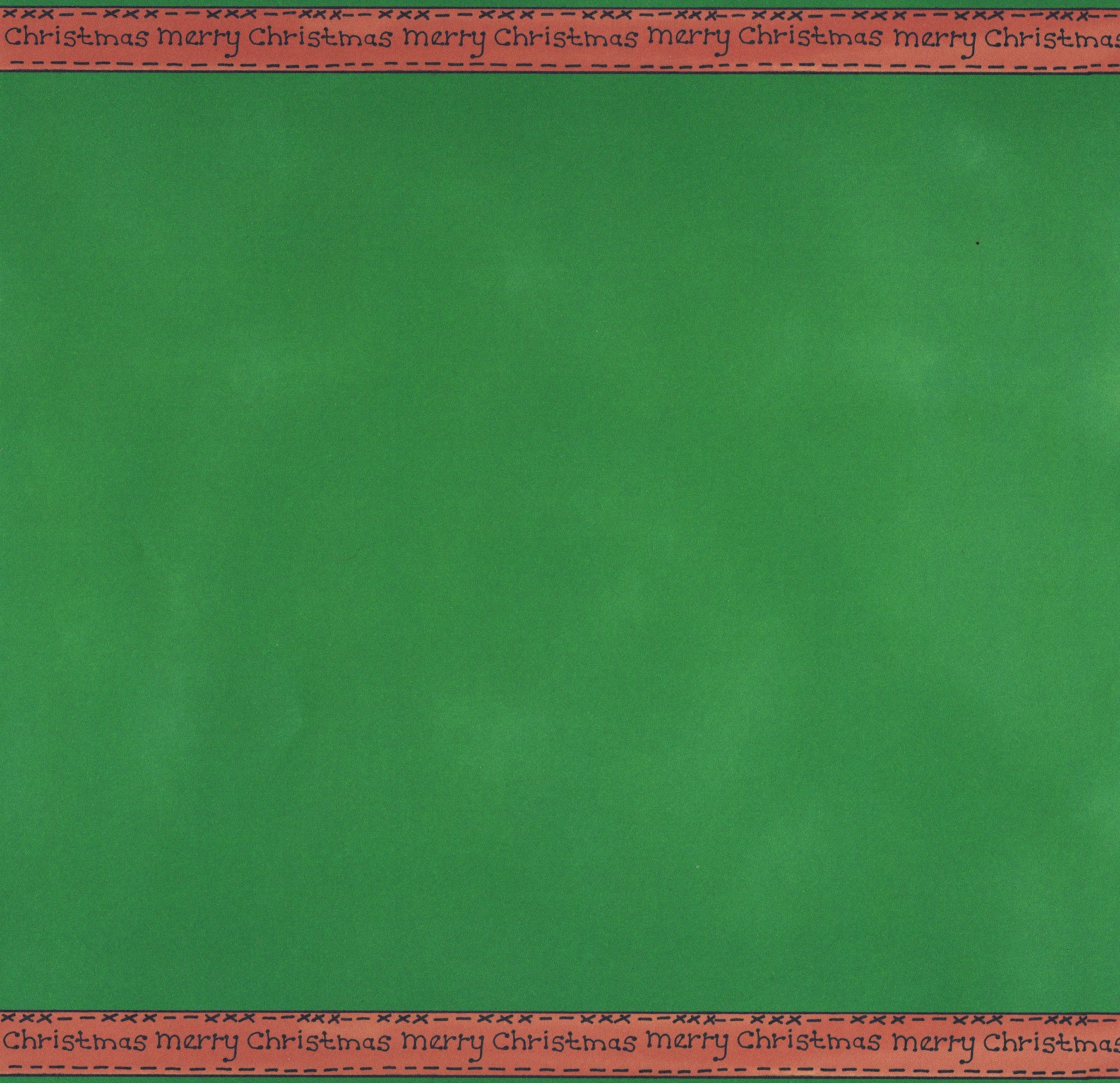 Christmas 12" x 12" Scrapbook Paper (Merry Christmas Border/Green)