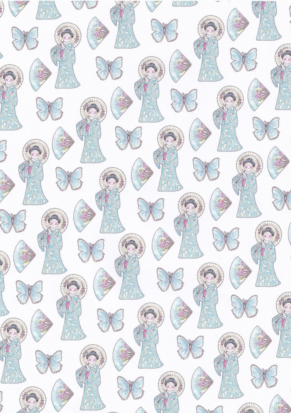 Thumbnail: Paper Nation - Kimono Lady 2 Blue Decoupage Sheet