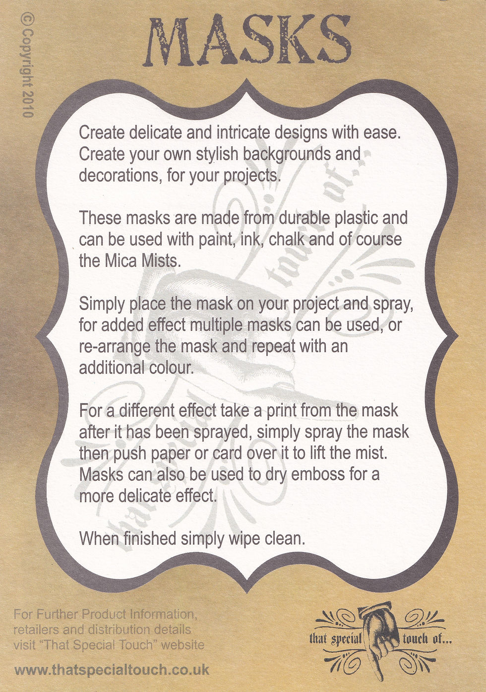 Thumbnail: That Special Touch Of… -  Blooms 6" x 6" Mask