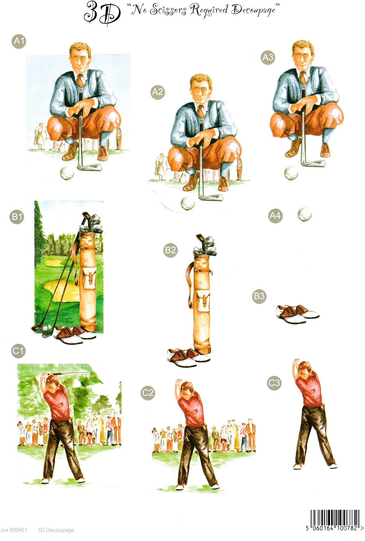 Craft UK - 3D Decoupage Golf