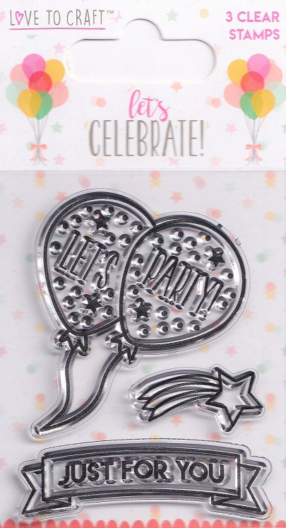 Love To Craft - Let's Celebrate Clear Acrylic Stamps.