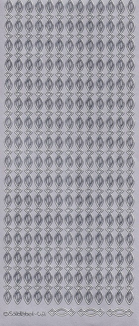 Goldlabel - Peel Off Sticker Sheet - Ornate Borders (Silver)