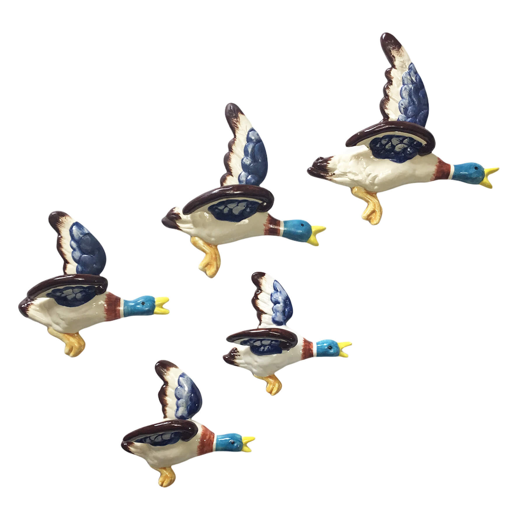 Family of 5 graduated Antique Mallard Ducks