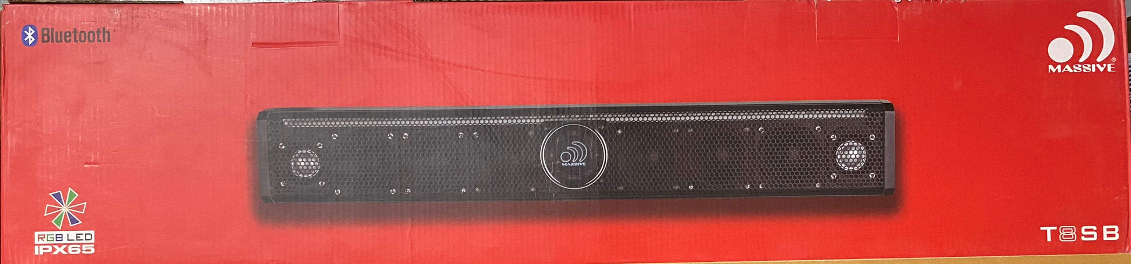 Massive Audio 8 Speakers Marine Soundbar LED T8SB