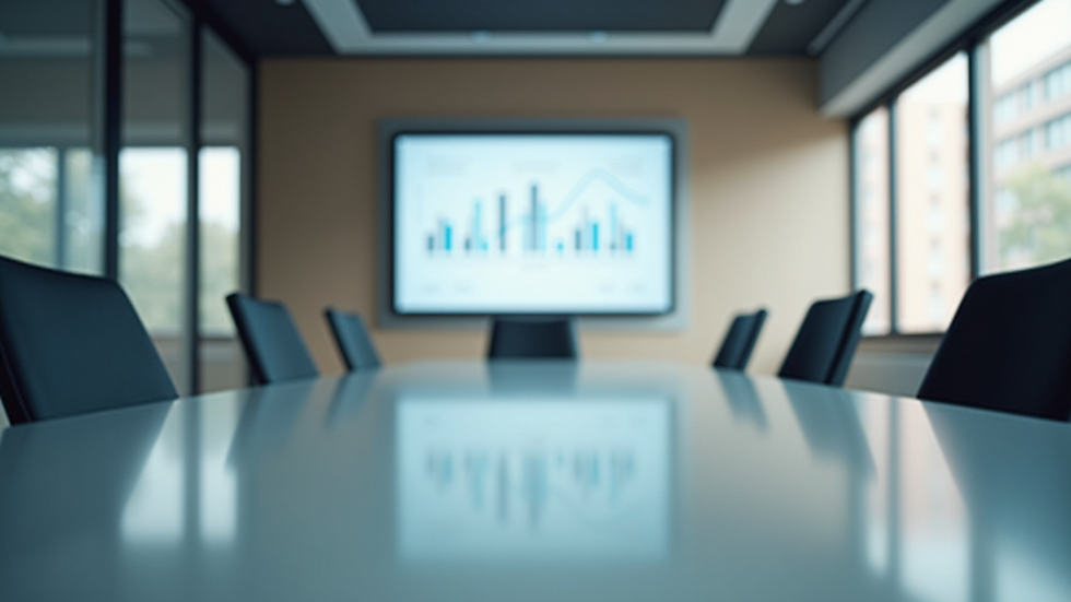 Eye-level view of a modern office meeting room with marketing strategy charts