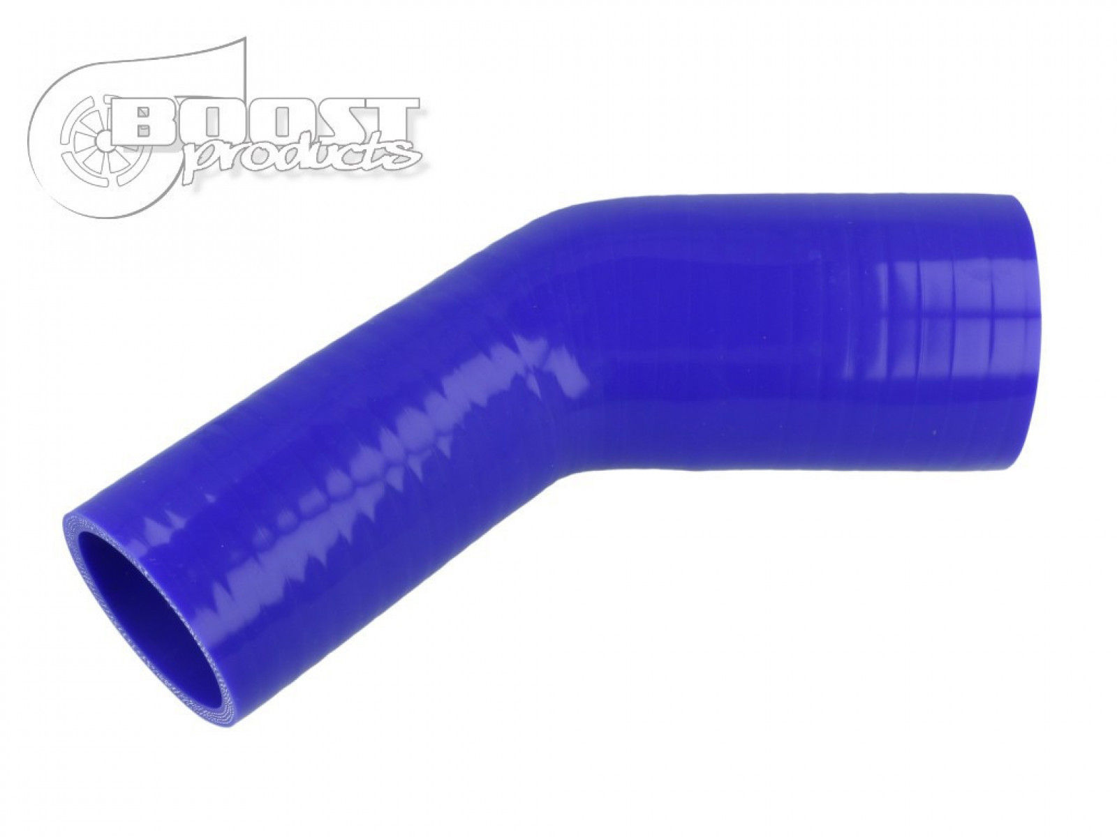 Silicone Reducer Elbow 45 Degrees, 19 - 13mm (3/4" - 1/2") ID, Blue