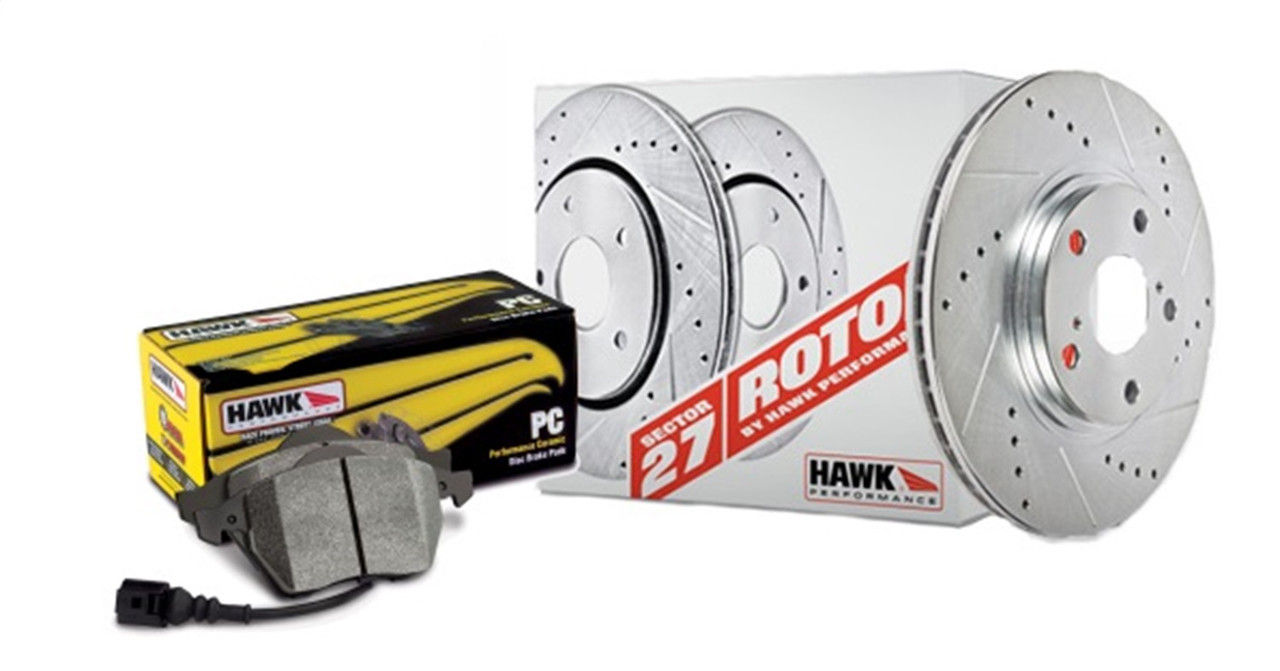 Hawk Sector 27 Rotors w/ HPS 5.0 Pads Kit Rear
